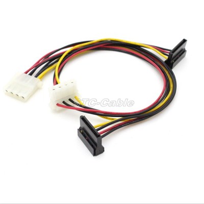 SATA 15 Pin IDC Type To Dual LP4 Power Cable