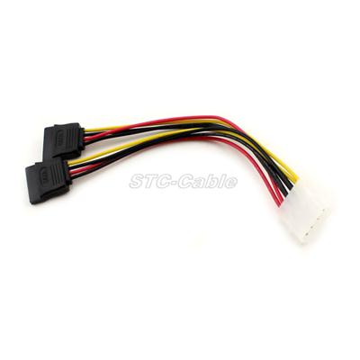 SATA 15 Pin 2 Male To LP4 Power Cable