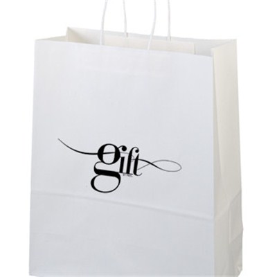 Imprinted Citation White Paper Shopping Bags