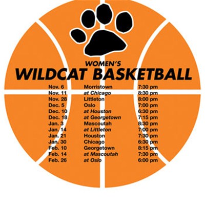 Printed Schedule Basketball 5.75in X 5.75in Magnets