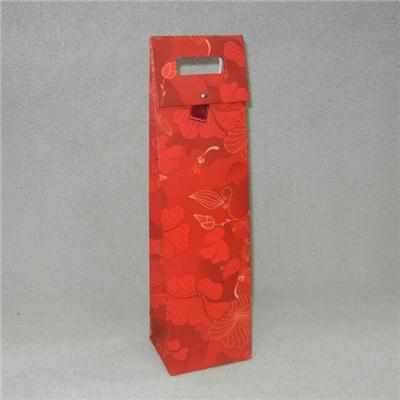 Art Paper Wine Bag With Die-cut Handles