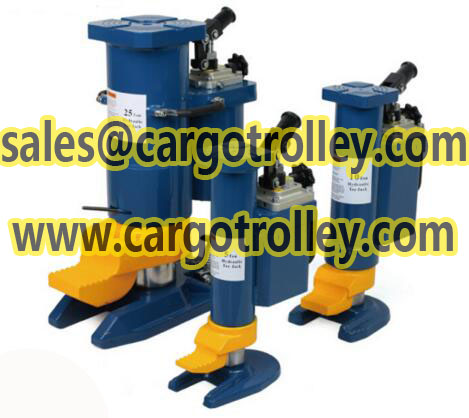 Hydraulic toe jack with dual applications jack