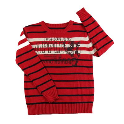 boy's sophisticated striped pullover crewneck printing knitwear