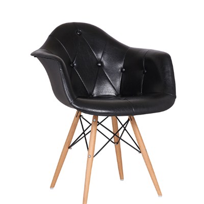 Ergonomic Black Plastic Dining Chair