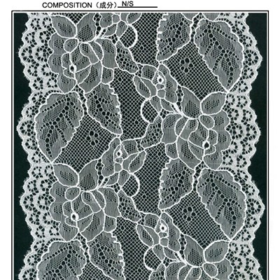 16 Cm Galloon Lace With Design Of Flowers & Leaves (J0079)