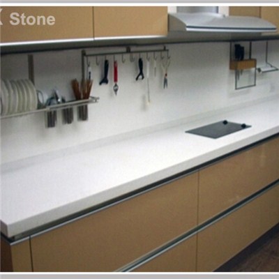 Pure White Quartz Stone Kitchen Counter