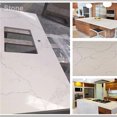 Natural Marble Vein Quartz Stone Kitchen Countertop