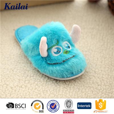 PV Plush Embroidery Big Head Slipper