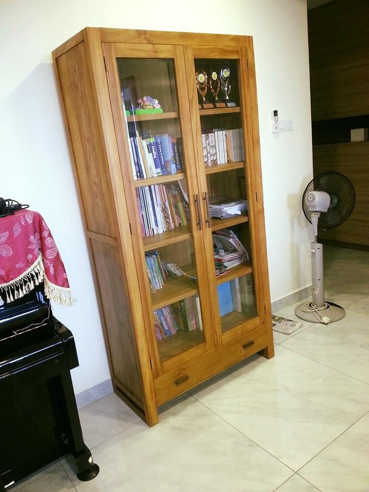 teak wood bookshelf| teak wood| perabot jati
