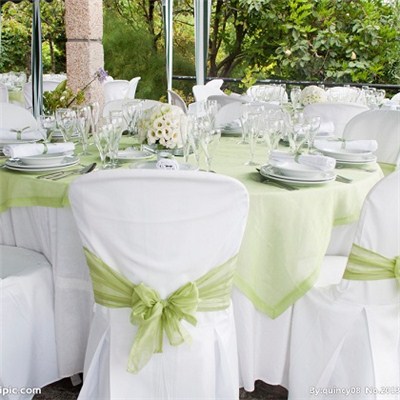 White Chair Cover With Sashes