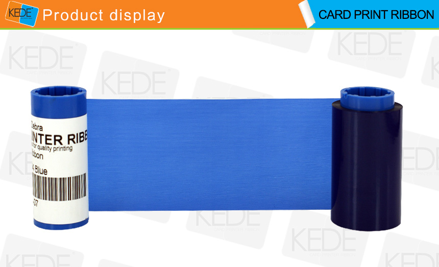 Compatible Monochrome Card Printer Ribbon for Zebra 800015-104 Blue
