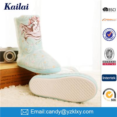 Printed Suede Faric Snow Boots