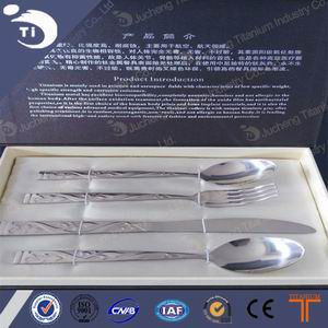 titanium fork and spoon Titanium tableware 4pcs