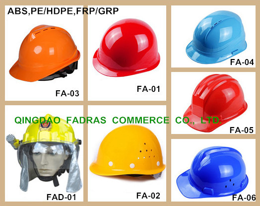 Heavy Duty PE/HDPE/ABS/FRP/GRP Work Safety Helmet for Construction, Fire Fighting/Fighter Helmet with Light, Protective Work Helmet