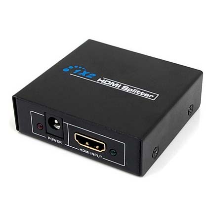 2 way/1 In 2 Out HDMI Splitter Amplifier 3D 4Kx2K Full HD 1080P/Power Charger