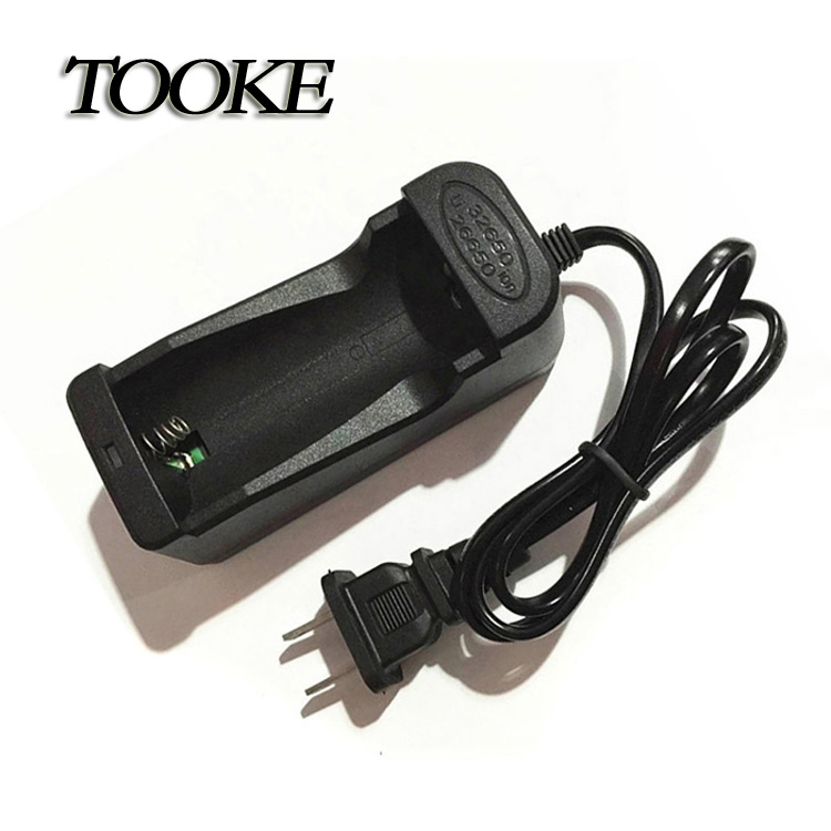 TOOKE 18650 26650 32650 Rechargeable Li-ion Battery Universal Travel One slot Charger with wire