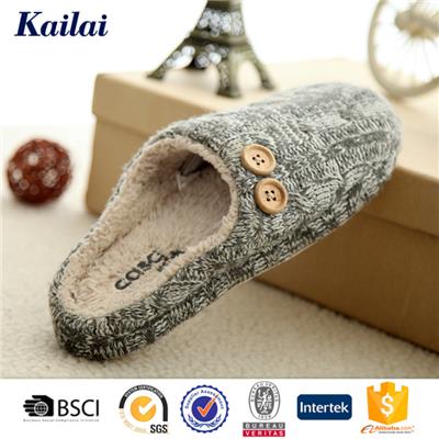 Grey Cashmere Slippers