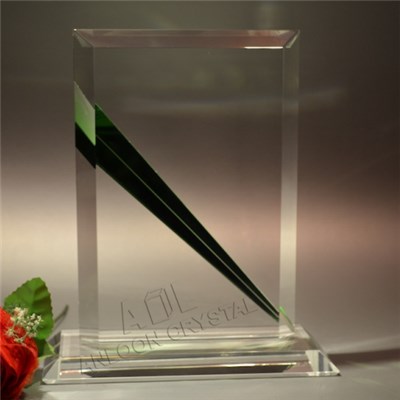 Crystal Rectangle Award Top With Green Strap