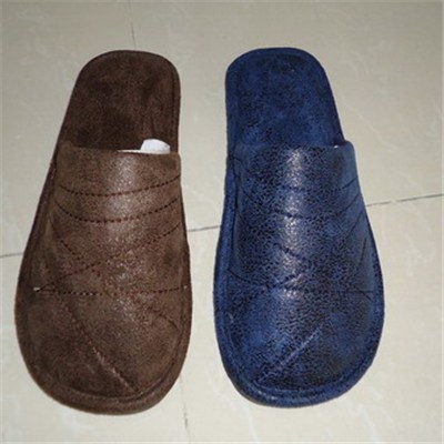 Micropu Embroidered Flash Indoor Slipper