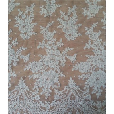 Embroidery Wedding Gown Lace Fabric (W9008)