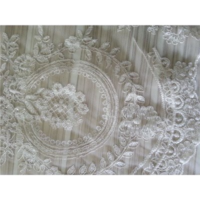 W9039 Bridal Lace Fabric With Sequins And Gold Thread (W9039)