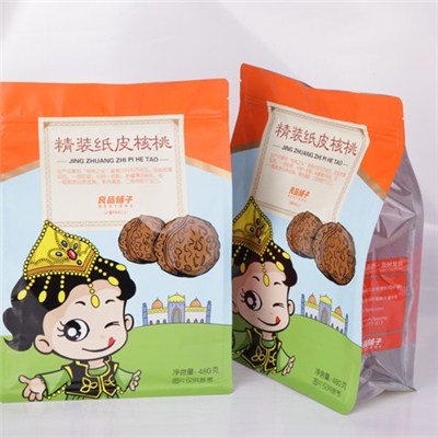 Block Bottom Packaging Bag With Zipper For Dried Fruit