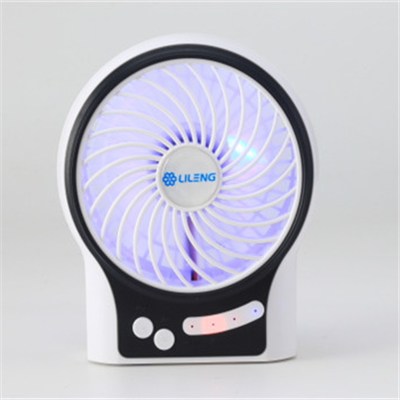 4inch Rechargeable Fan With Colorful Light（Lileng-831)