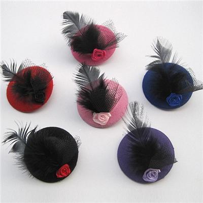 2015 Children Fashion Roses Feathers To Decorate A Party Hat, Creative Dance Party Hats,Welcome To Sample Custom