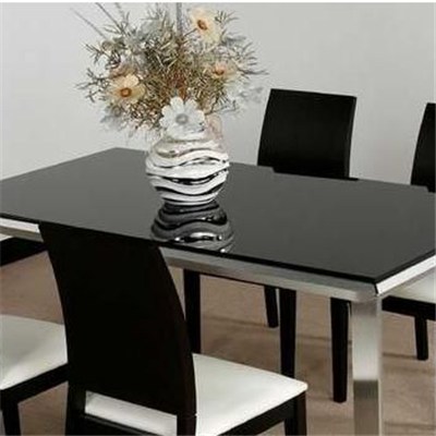 Black Tempered Glass Table