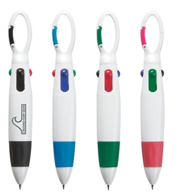 Promotion Plastic Carabiner 4 In 1 Multicolor Pen(YB-4C)