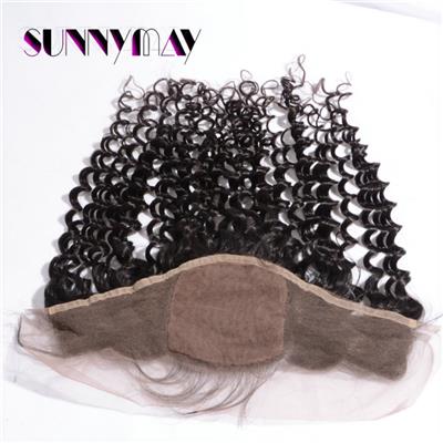 Sunnymay Hair 13*4 Silk Base Lace Frontal 7A Unprocessed Aliexpress Malaysian Curly Lace Frontal Virgin Hair With Frontal