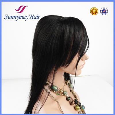 Wholesale New Products 100% Brazilian Hair Straight Silk Base Bleached Knots Lace Frontal With Bang