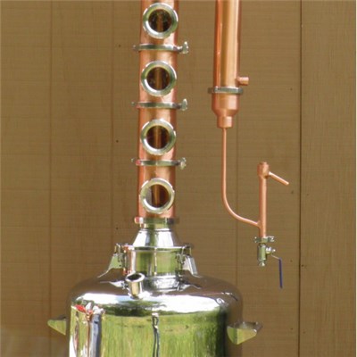 26 Gallon Flute Still With 4 Copper Bubble Plates - Copper Flute Sections