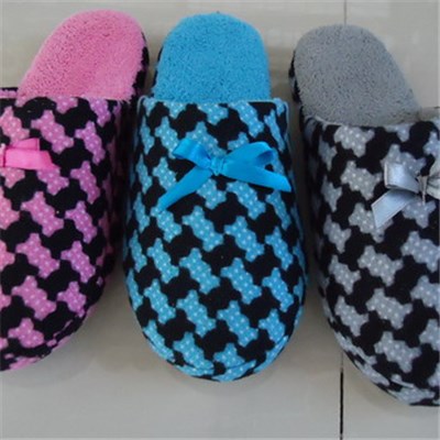 Cheap Custom Indoor Outdoor Plush Women House Slipper