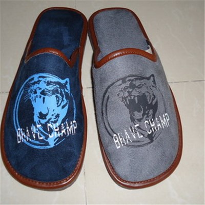 Tiger Embroidered Handmade Slipper For Men