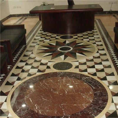 Waterjet White/Cream/Brown Marble Pattern For Floor Decoration