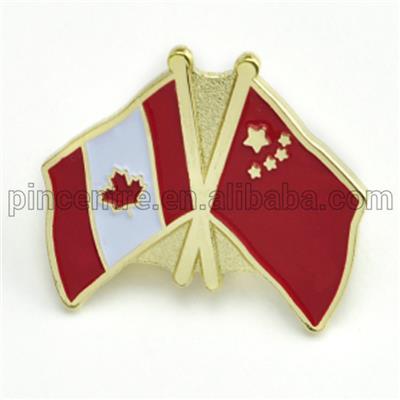 Crossed Flag Pins For World