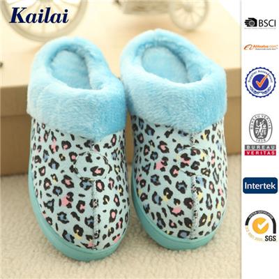 Leopard Plush Lady Slipper