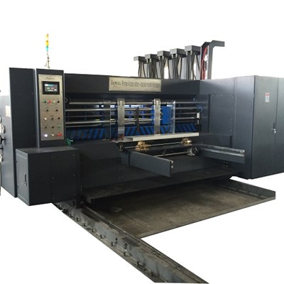 RYKM High Speed Four Colors Flexo Printing And Slotting And Die-cutting And Stacker Machine