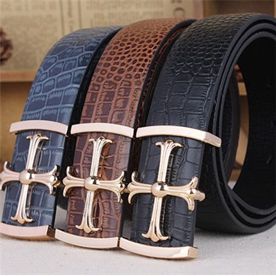High Quality Cowhide Cross Buckle The Leisure Leather Belt, The High Quality Cowhide Men Leisure Belt,Welcome To Sample Custom