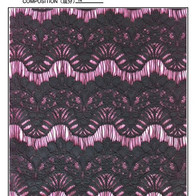 Black Nylon Eyelash Lace Fabric (E1691)