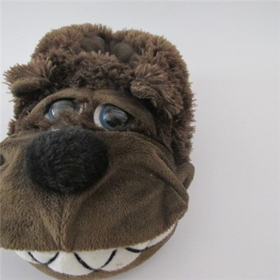 High Quality Fuzzy Soft Stuffed Plush Animal Dog Slippers For Men