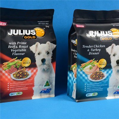 Dog Food Packaging Bag With Flat Bottom