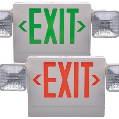 LX-7601G/R UL Exit Sign/Emergency Light Combo