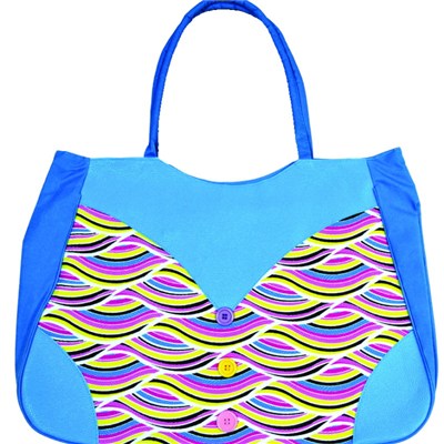 EMBOSSED PVC LEATHER BEACH BAG, SHOPPING BAG,TOTE BAG, WITH BOTTOM DECORATION