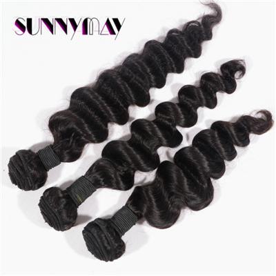Sunnymay New Arrival Loose Wave Virgin Peruvian Hair Extensions Natural Color Unprocessed Human Hair Bundles