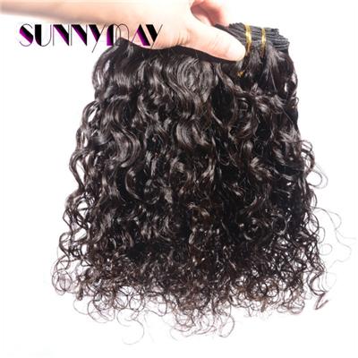 Sunnymay 7A Grade Natural Curly Malaysian Virgin Human Hair Extension Natural Color Hair Weaving For Black Woman
