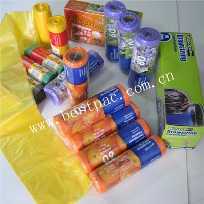 HDPE/LLDPE Star-sealed T-shirt Garbage Bags On Roll
