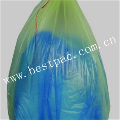 HDPE/LLDPE Bin Liners On Roll With PP String In Z-fold