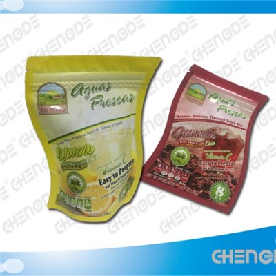 Special Shape Stand Up Pouch With Zipper For Juice Powder Packaging